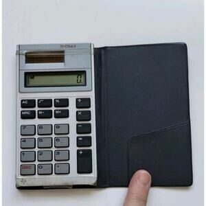 Vintage Texas Instruments TI-1766 Solar Pocket Calculator w/ Case